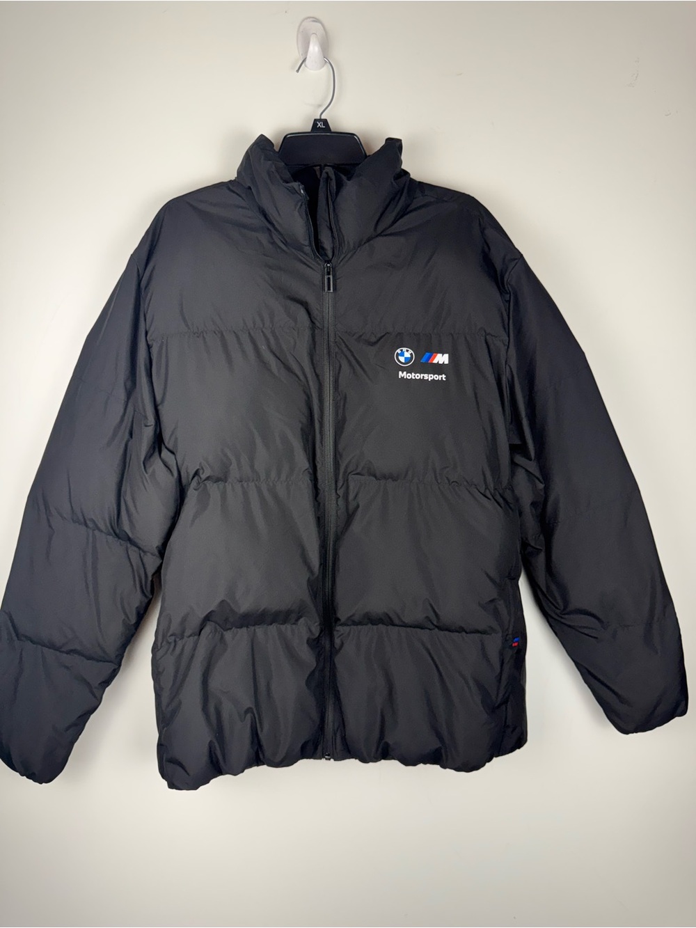 Men’s Puma BMW Motorsport Black Full Zip Racing Puffer Jacket Size XL